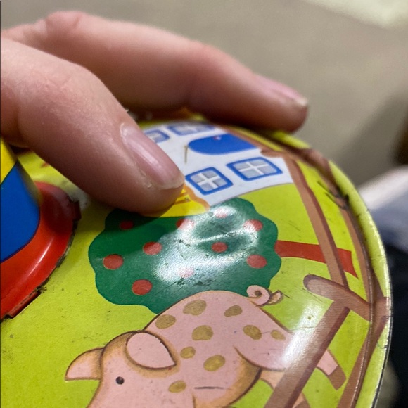 Vintage Spinning Top Toy Tin. LBZ Farm theme - Picture 4 of 5